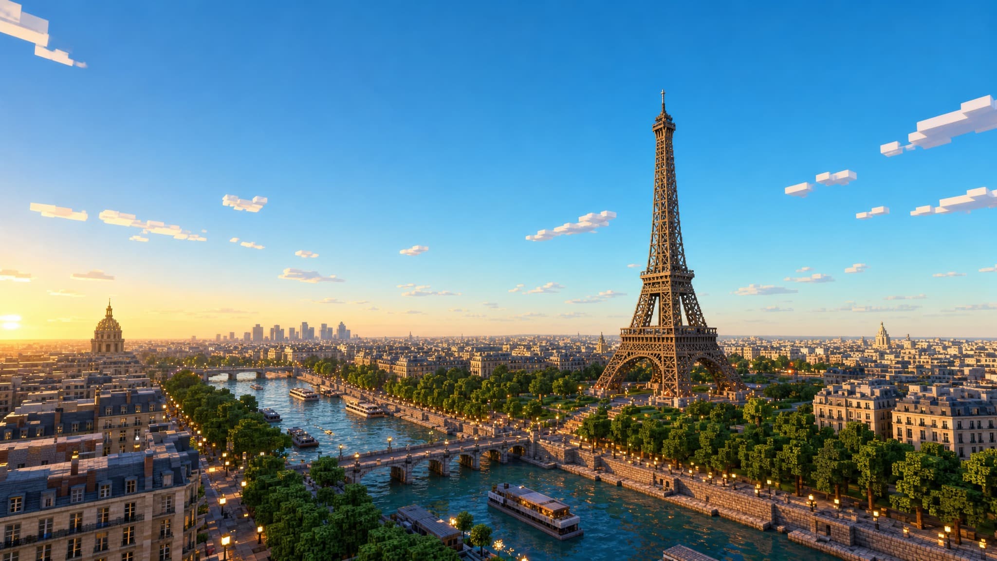 Parigi ricostruita in Minecraft