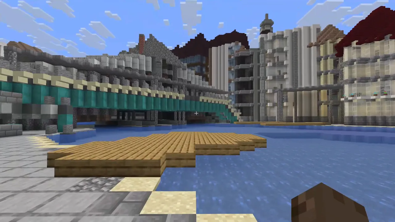 Peta Minecraft Java Grand Canal dan Jembatan Rialto di Venesia Tangkapan layar permainan 3