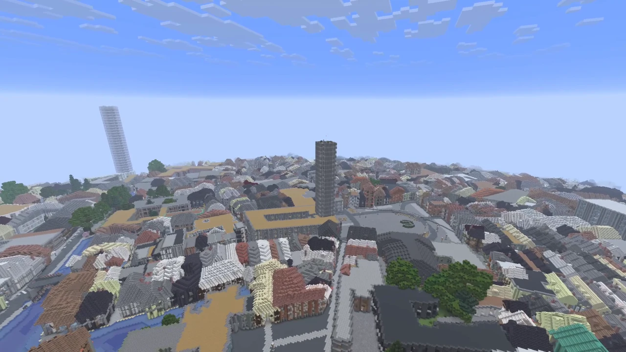 Markt dan Menara Lonceng Bruges — Map Minecraft Java Tangkapan layar permainan 2