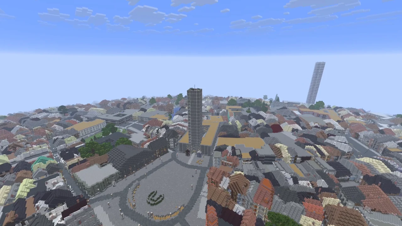 Markt dan Menara Lonceng Bruges — Map Minecraft Java Tangkapan layar permainan 3