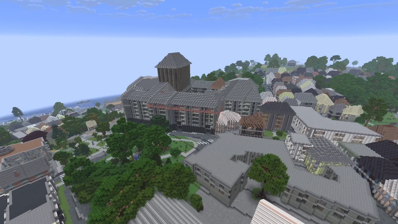 Quebec Lama dan Château Frontenac — Map Minecraft Java Tangkapan layar permainan 3