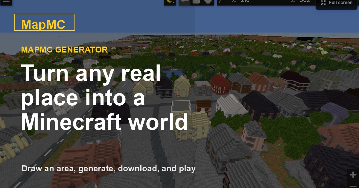 Generate a Minecraft Map from the Real World | MapMC