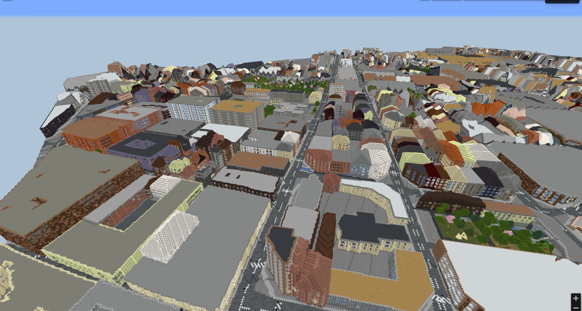 L'Eixample, Barcelona, Spain generated in Minecraft