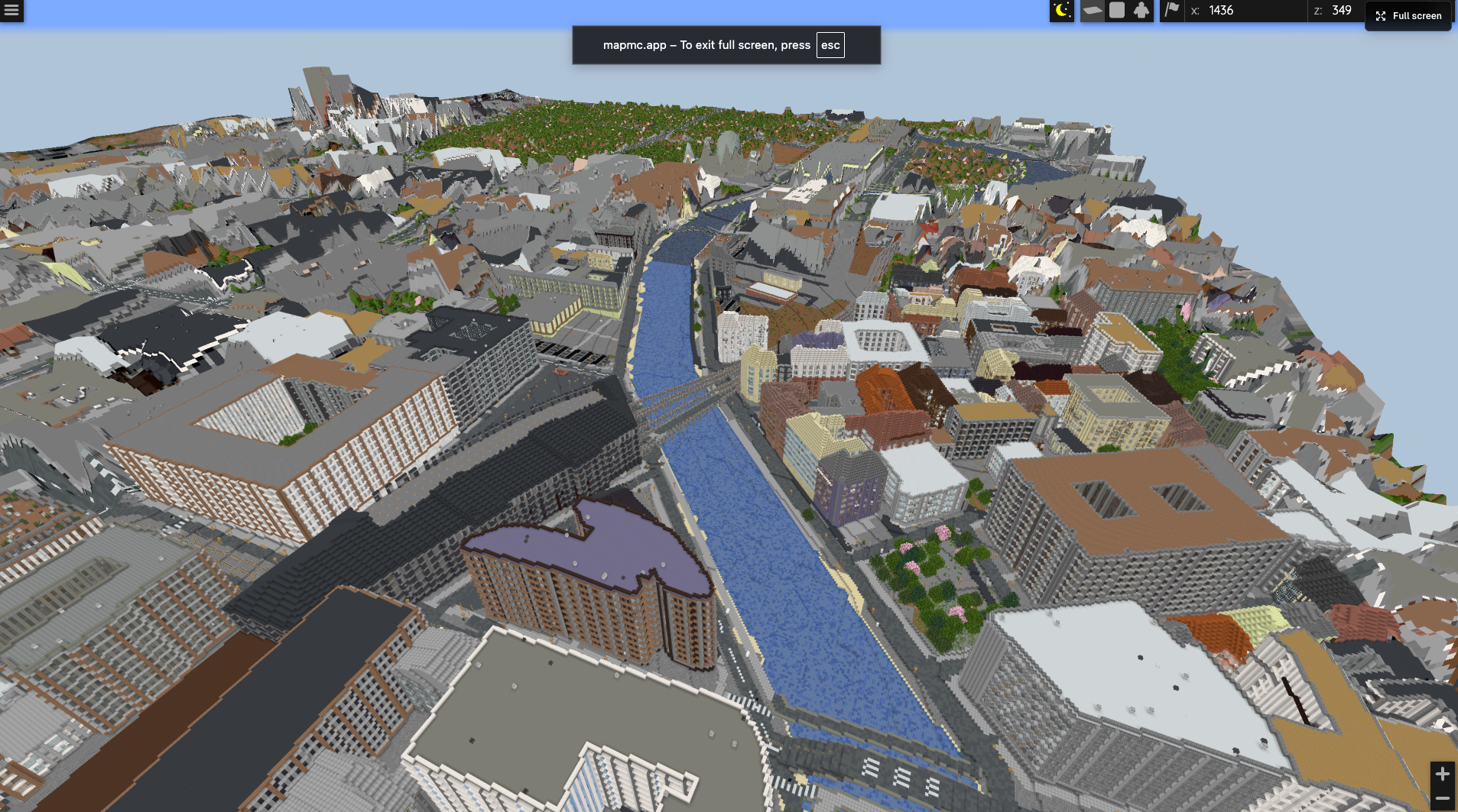 Mitte, Berlin, Germany generated in Minecraft
