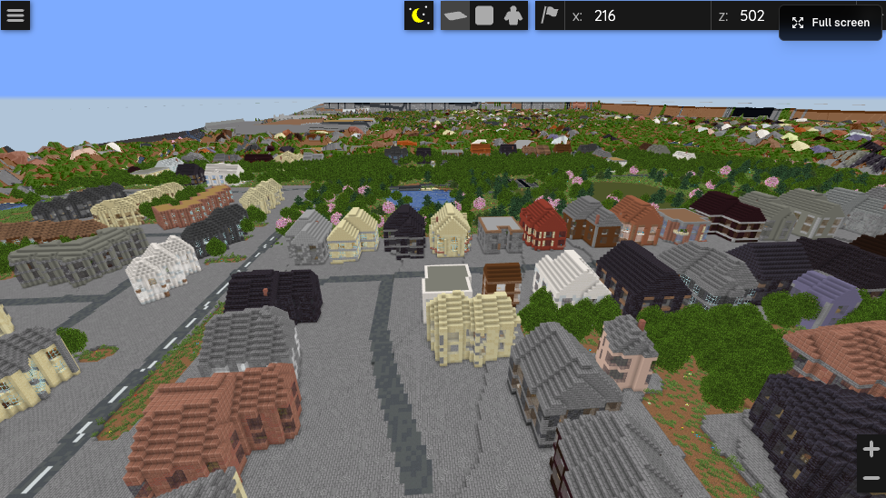 Bloomingdale Township, United States generated in Minecraft