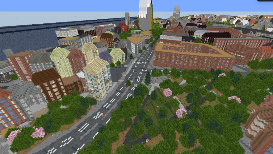 Hamburg, Germany generated in Minecraft