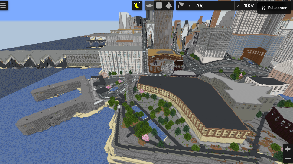 Yau Tsim Mong District, Hong Kong generated in Minecraft