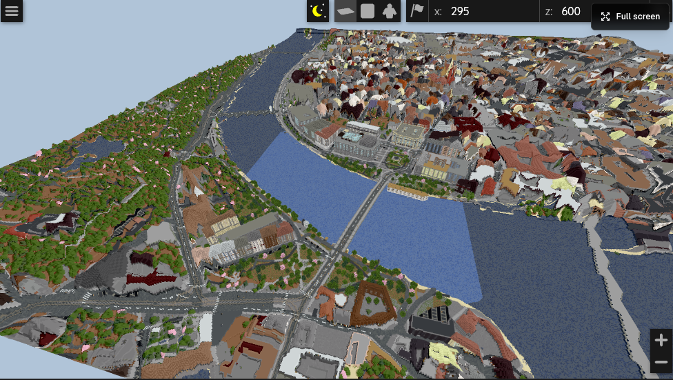 Josefov, Prague, Czechia generated in Minecraft